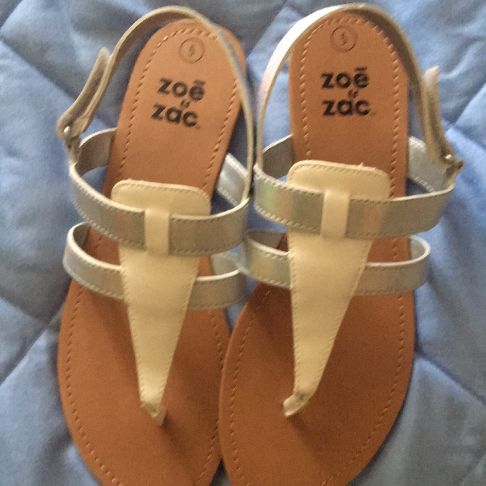 Brand new girls cream & silver sandals Size-5